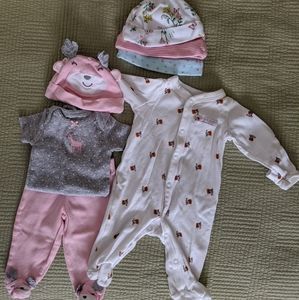 18 Items + hats, NB 0-3 Girls Clothing